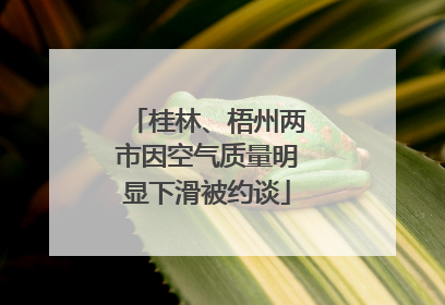 桂林、梧州两市因空气质量明显下滑被约谈
